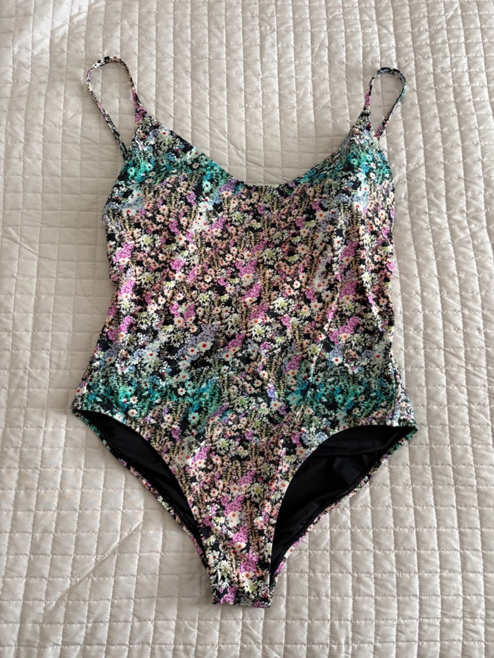 J. Crew Multicolor Ombré Floral Swimsuit